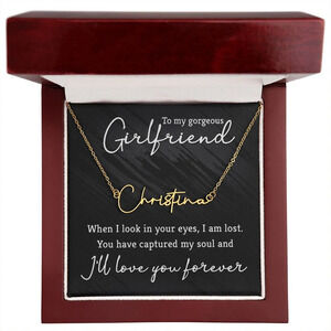 To My Gorgeous Girlfriend Personalized Gold Tone Name Necklace Custom Name Gi